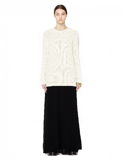 Shop The Row Selina Cotton Jumper With Side Slits In Beige