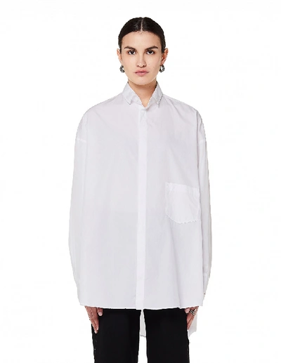 Shop Yohji Yamamoto White Cotton Shirt