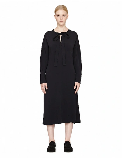 Shop Marni Bow-tie Midi Dress In Black