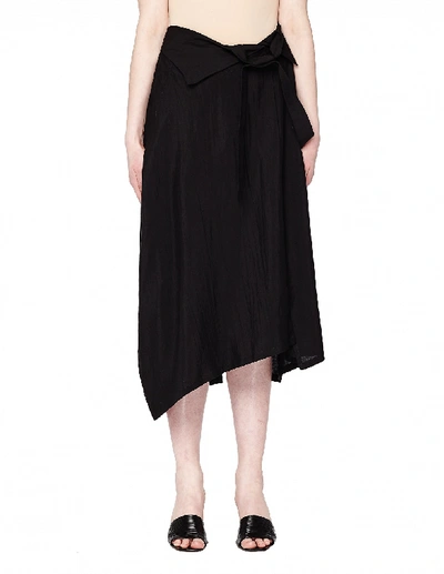 Shop Y's Asymmetric Suspender Skirt In Black