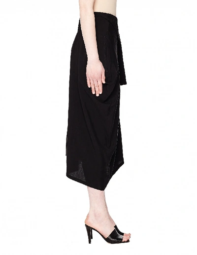 Shop Y's Asymmetric Suspender Skirt In Black