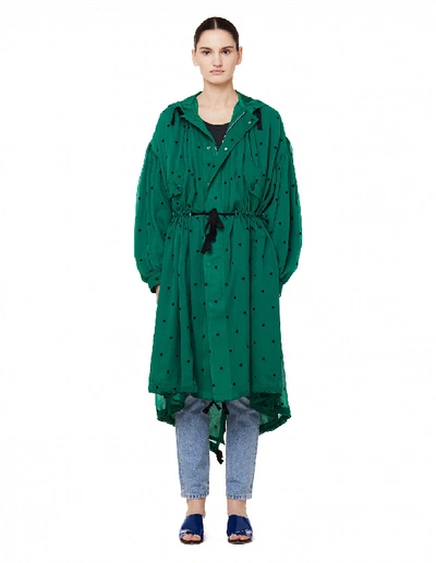 Shop Undercover Green Heart Embroidered Parka Coat