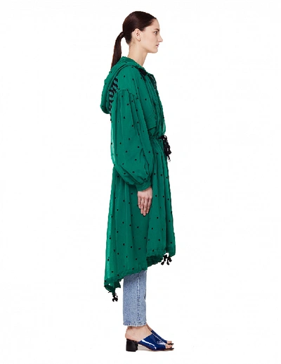 Shop Undercover Green Heart Embroidered Parka Coat