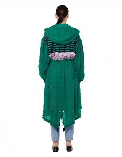 Shop Undercover Green Heart Embroidered Parka Coat