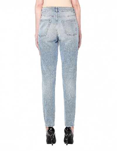 Shop Balenciaga High-waisted Blue Jeans