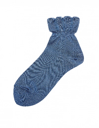 Shop Yohji Yamamoto Blue Cotton Socks