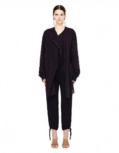 Shop Yohji Yamamoto Black Cotton And Cupro Shirt