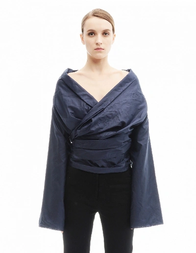 Shop The Row Wrapped Silk Top In Blue