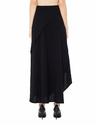 Shop Yohji Yamamoto Black Wool Skirt