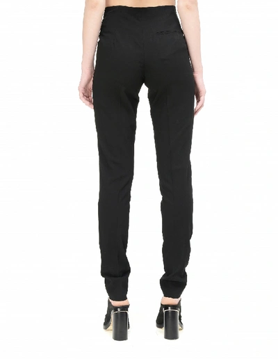 Shop Maison Margiela Wool And Rayon Trousers In Black