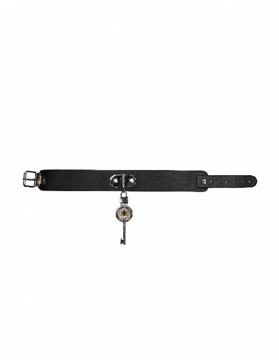 Shop Vetements Black Leather Choker With Key