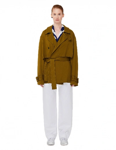 Shop Haider Ackermann Khaki Belted Peacoat