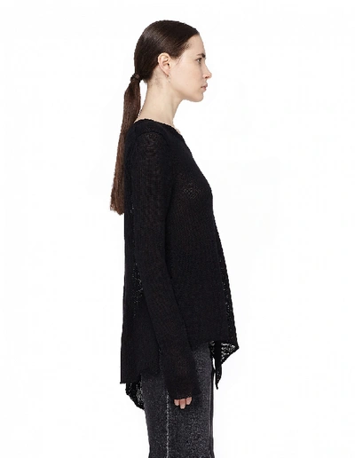 Shop Yohji Yamamoto Asymmetric Button-down Sweater In Black