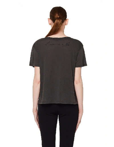 Shop Ann Demeulemeester Cotton & Silk T-shirt In Khaki