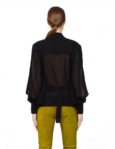 Shop Ann Demeulemeester Vented Sleeves Oversized Bomber Jacket In Black