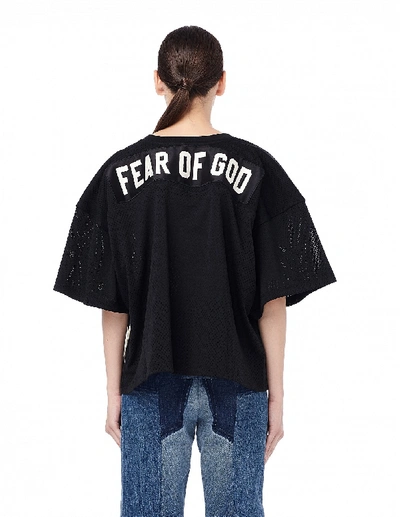 Shop Fear Of God Black Mesh Football Jersey In White