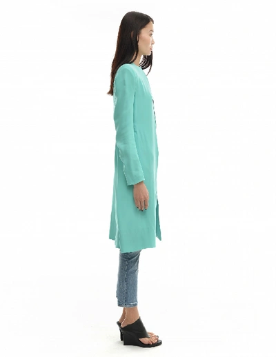 Gareth Pugh Blue Silk Coat In Blue