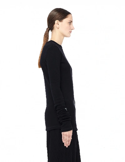 Shop Yohji Yamamoto Mixed Pattern Knit Sweater In Black