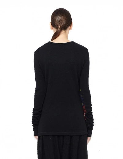Shop Yohji Yamamoto Mixed Pattern Knit Sweater In Black