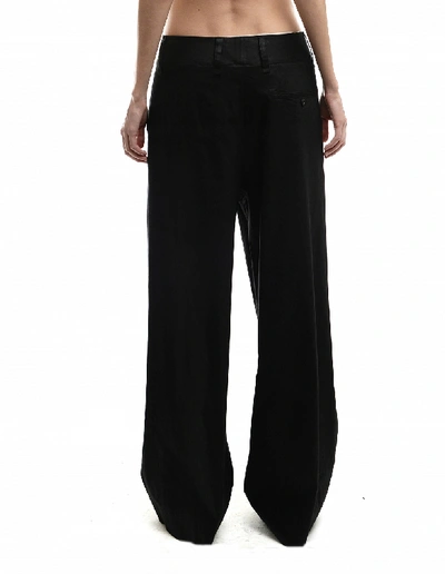 Shop Maison Margiela Linen And Rayon Trousers In Black