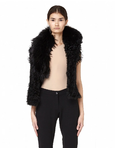 Shop L.g.b. Fur Vest In Black