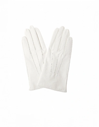 Shop Yohji Yamamoto White Leather Gloves