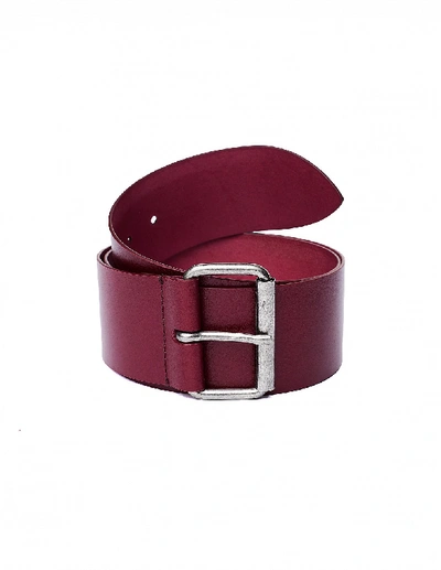 Shop Ann Demeulemeester Burgundy Leather Belt