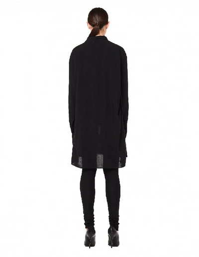 Shop Yohji Yamamoto Black Printed Long Shirt