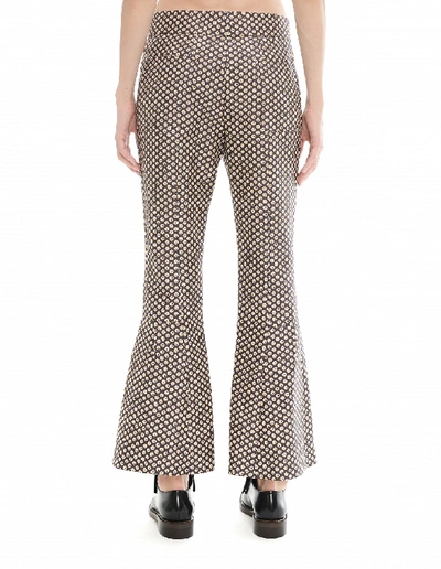 Shop Marni Cotton And Silk Trousers In Brown