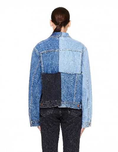 Shop Vetements Levi's Patchwork Denim Jacket In Navy Blue