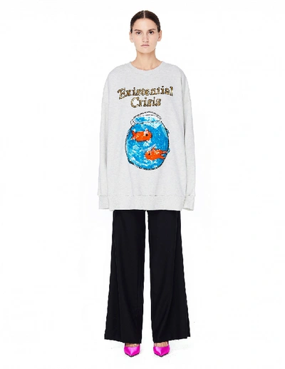 Shop Ashish Grey Sequined Sweatshirt