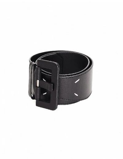 Shop Maison Margiela Leather Belt In Black