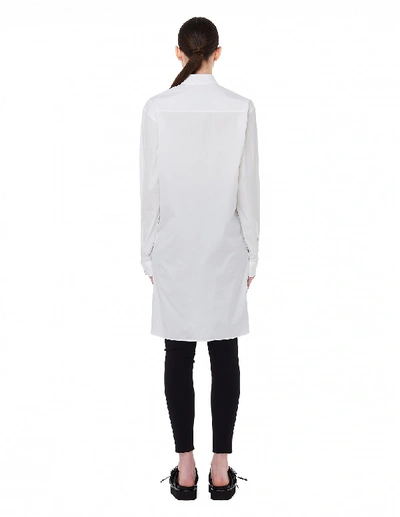 Shop Yohji Yamamoto Elongated Printed Shirt In White