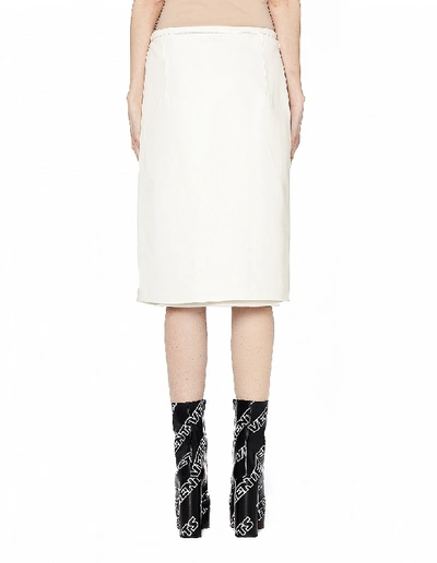 Shop Vetements Leather Wrap Skirt In White