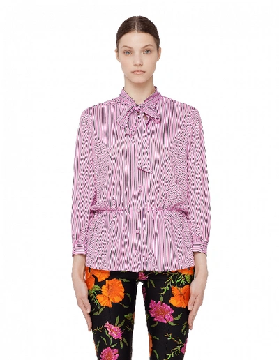 Shop Balenciaga Lavalliere Bow Tie Blouse In Pink