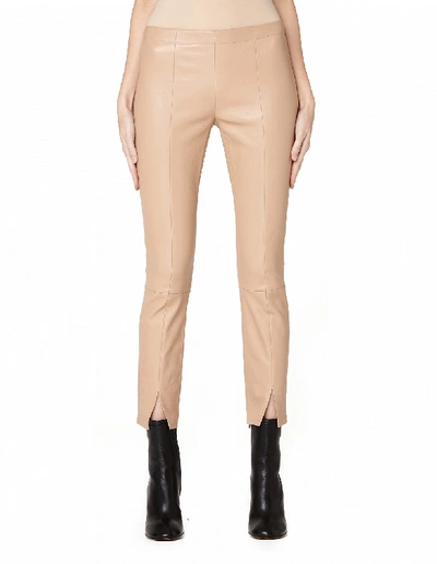 Shop The Row Beige Leather Trousers