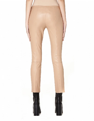 Shop The Row Beige Leather Trousers