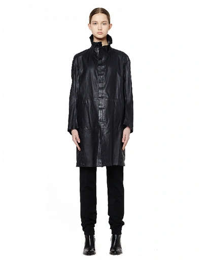 Shop Isaac Sellam Leather Coat In Black