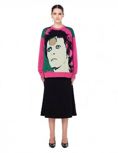 Shop Undercover Pink Ziggy Stardust Wool-blend Sweater