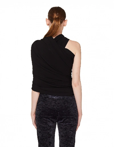 Shop Balenciaga Black Draped C One-shoulder Top