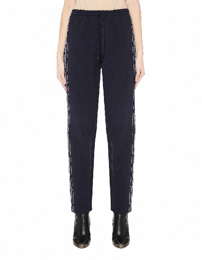 Shop Vetements Women's Logo Tape Sweatpants In Navy Blue