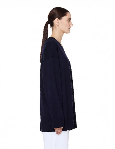 Shop The Row Sabrina V-neck Cashmere Sweater In Navy Blue