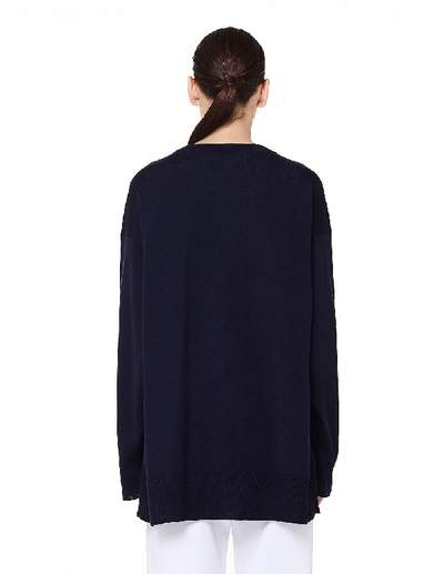 Shop The Row Sabrina V-neck Cashmere Jumper In Navy Blue