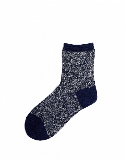 Shop Yohji Yamamoto Blue Cotton Socks