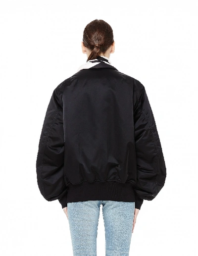 Shop Balenciaga Bomber Jacket With Scarf Collar In Black