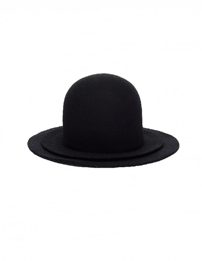 Shop Yohji Yamamoto Black Wool Hat