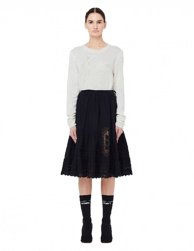 Shop Blackyoto Black Cotton & Lace Yuki Skirt