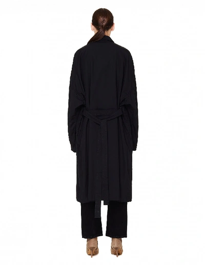 Shop Yohji Yamamoto Black Double Layered Coat