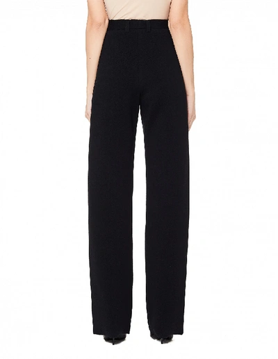 Shop Balenciaga Wide Leg Jersey Trousers In Black