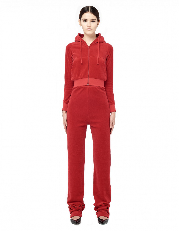 red velour tracksuit womens